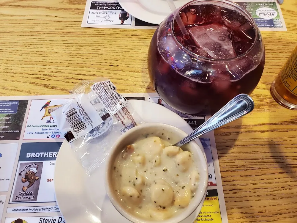 Clam Chowder and a Bowl of Sangria