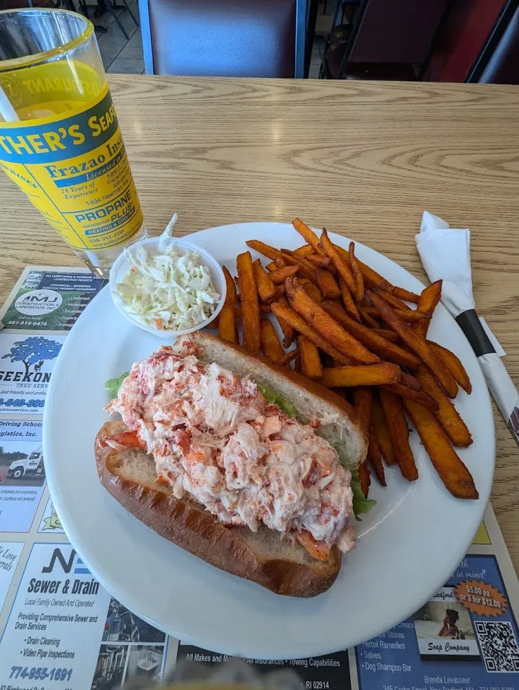 Lobster Roll with Sweet Potato Fries